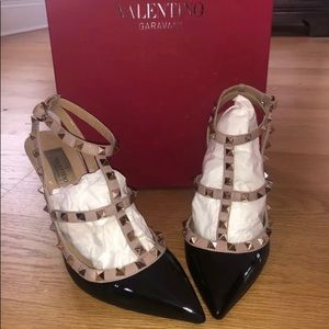 Valentino Rock Stud black patent & leather shoes